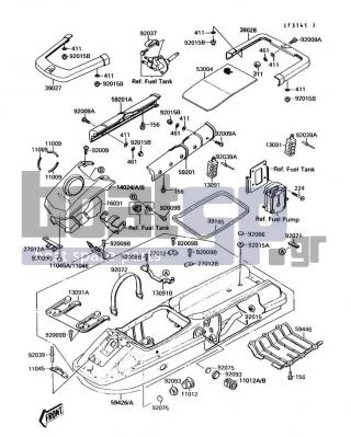 KAWASAKI - 650 SX 1990 - Frame - Hull - 11012-3708 - CAP