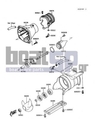 KAWASAKI - 650 SX 1990 - Πλαίσιο - Jet Pump - 92002-3728 - BOLT,6X16