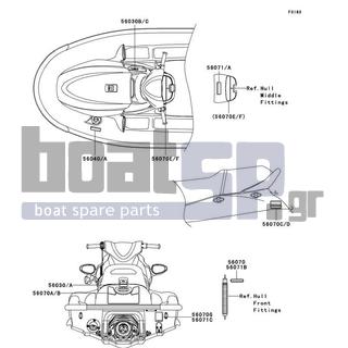 KAWASAKI - STX-15F 2010 - Frame - Labels - 56071-3709 - LABEL-WARNING,AIR VENT ROUTING