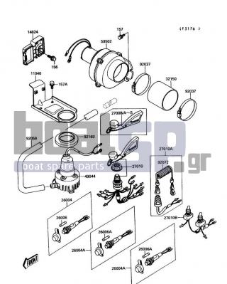 KAWASAKI - JET MATE 1990 - Body Parts - Bilge Pump - 59502-3701 - FAN-ASSY,BLOWER