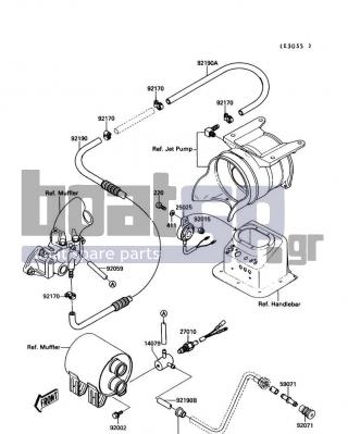 KAWASAKI - JET MATE 1990 - Engine/Transmission - Cooling - 92190-3703 - TUBE