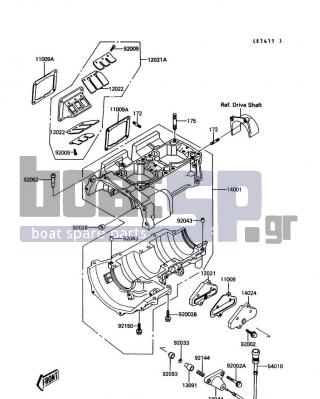 KAWASAKI - JET MATE 1990 - Engine/Transmission - Crankcase - 175R1035 - BOLT-STUD-FINE