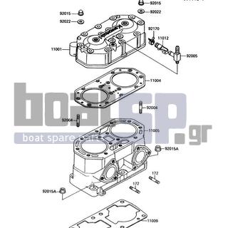 KAWASAKI - JET MATE 1990 - Engine/Transmission - Cylinder Head/Cylinder - 11009-3719 - GASKET,CYLINDER BASE