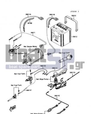 KAWASAKI - JET MATE 1990 - Electrical - Electrical Equipment - 26011-3768 - WIRE-LEAD