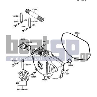 KAWASAKI - JET MATE 1990 - Engine/Transmission - Engine Cover(s) - 92002-3726 - BOLT,6X30