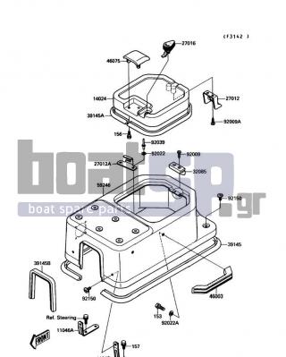 KAWASAKI - JET MATE 1990 - Engine/Transmission - Engine Hood - 59246-3715-BP - HOOD-ENGINE,P.WHITE