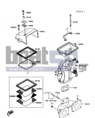 KAWASAKI - JET MATE 1990 - Engine/Transmission - Flame Arrester - 92160-3704 - DAMPER