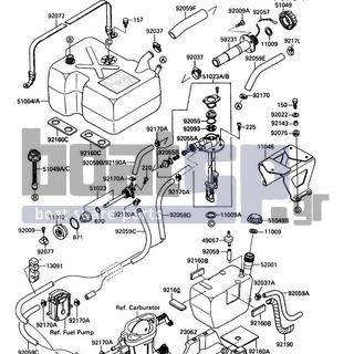 KAWASAKI - JET MATE 1990 - Body Parts - Fuel Tank