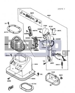 KAWASAKI - JET MATE 1990 - Body Parts - Handlebar - 221R0416 - SCREW-CSK-CROS,4X16