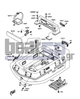 KAWASAKI - JET MATE 1990 - Frame - Hull - 157R0612 - BOLT-WSP,6X12