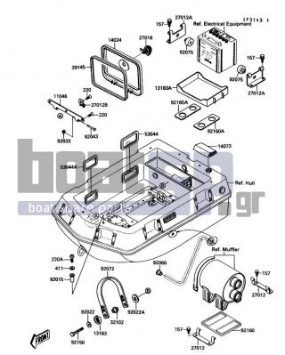 KAWASAKI - JET MATE 1990 - Frame - Hull Fittings