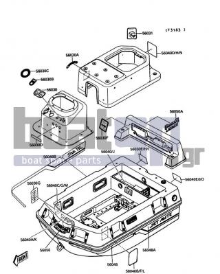 KAWASAKI - JET MATE 1990 - Frame - Labels