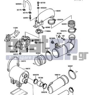 KAWASAKI - JET MATE 1990 - Exhaust - Muffler(s) - 92190-3702 - TUBE