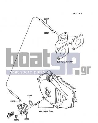 KAWASAKI - JET MATE 1990 - Engine/Transmission - Oil Pump - 92037-3722 - CLAMP