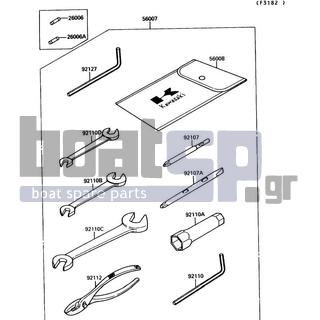 KAWASAKI - JET MATE 1990 -  - Owner's Tools - 26006-3701 - FUSE,20A,L=31.8