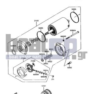 KAWASAKI - JET MATE 1990 - Electrical - Starter Motor - 21025-011 - WASHER,9.1X18X0.2