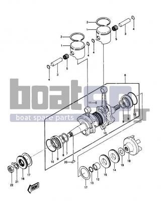 KAWASAKI - JS440 1990 - Engine/Transmission - Crankshaft/Pistons