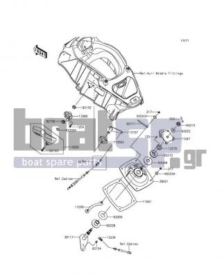 KAWASAKI - JET SKIΒ® ULTRAΒ® 310X 2016 - Body Parts - Handle Pole - 92153-3739 - BOLT,SOCKET,8X25