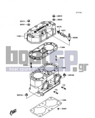 KAWASAKI - TS 1990 - Engine/Transmission - Cylinder Head/Cylinder