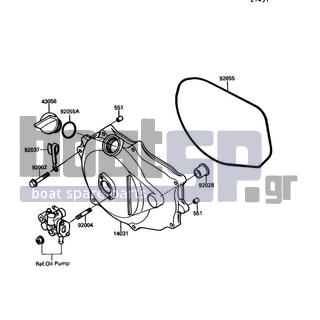 KAWASAKI - TS 1990 - Κινητήρας/Κιβώτιο Ταχυτήτων - Engine Cover(s) - 551R0812 - PIN-DOWEL