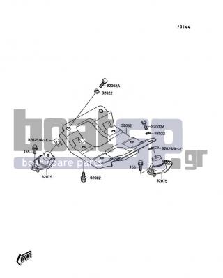 KAWASAKI - TS 1990 - Engine/Transmission - Engine Mount - 39082-3705 - MOUNT-ENGINE