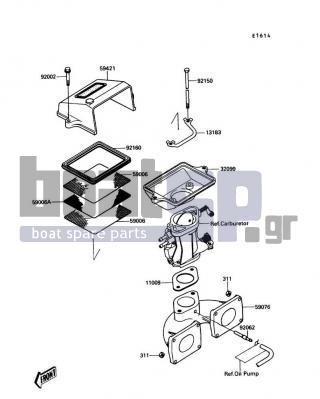 KAWASAKI - TS 1990 - Engine/Transmission - Flame Arrester - 59421-3708 - COVER-INTAKE