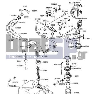 KAWASAKI - TS 1990 - Body Parts - Fuel Tank - 11046-3811 - BRACKET,PUMP PRIMING