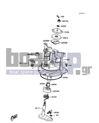 KAWASAKI - TS 1990 - Body Parts - Handle Pole