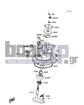 KAWASAKI - TS 1990 - Body Parts - Handle Pole - 59266-3701 - JOINT-BALL