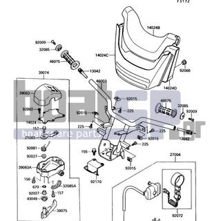 KAWASAKI - TS 1990 - Body Parts - Handlebar - 92002-3751 - BOLT,SOCKET,3X10