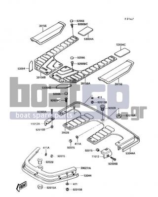 KAWASAKI - TS 1990 - Body Parts - Pads - 11012-3743 - CAP,REAR BUMPER,RH