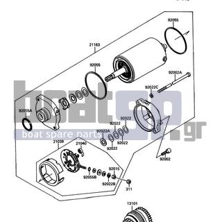 KAWASAKI - TS 1990 - Electrical - Starter Motor - 21040-1003 - SPRING-BRUSH