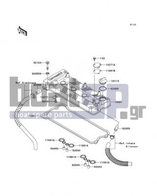 KAWASAKI - ULTRA 260LX 2010 - Engine/Transmission - Cylinder Head Cover - 11061-0105 - GASKET,SPARK PLUG HOLE