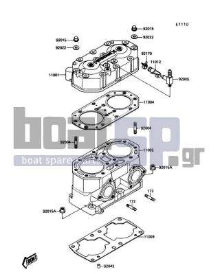 KAWASAKI - X2 1990 - Engine/Transmission - Cylinder Head/Cylinder