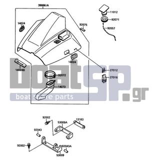 KAWASAKI - X2 1990 - Engine/Transmission - Engine Hood - 14024-3740 - COVER,ENGINE HOOD,FR