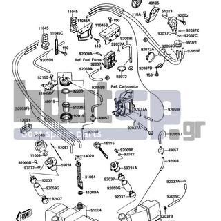 KAWASAKI - X2 1990 - Body Parts - Fuel Tank - 51023-3703 - TAP-ASSY,FUEL