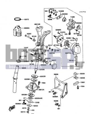 KAWASAKI - X2 1990 - Body Parts - Handle Pole - 49006-3705 - BOOT,CABLE&HARNESS