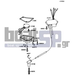 KAWASAKI - X2 1990 - Frame - Ignition System - 21130-1062 - CAP-SPARK PLUG