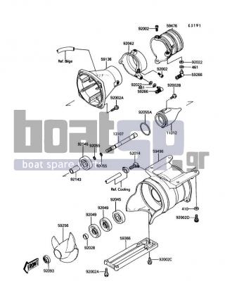 KAWASAKI - X2 1990 - Frame - Jet Pump - 59256-3705 - IMPELLER