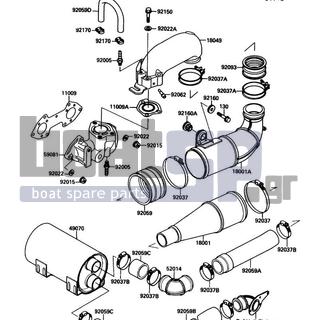 KAWASAKI - X2 1990 - Exhaust - Muffler(s) - 92037-509 - CLAMP