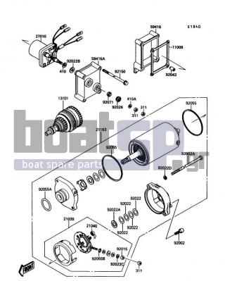 KAWASAKI - X2 1990 - Electrical - Starter Motor - 21163-3702 - STARTER-ELECTRIC