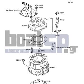 KAWASAKI - 300 SX 1989 - Engine/Transmission - Cylinder Head/Cylinder