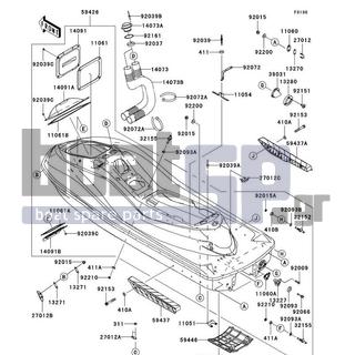 KAWASAKI - ULTRA 260LX 2010 - Frame - Hull - 411S1600 - WASHER-PLAIN