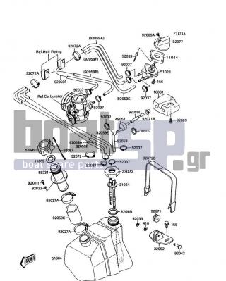 KAWASAKI - 300 SX 1989 - Body Parts - Fuel Tank(JS300-A3/A4)