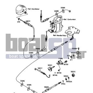 KAWASAKI - 650 SX 1989 - Frame - Cables - 92140-3702 - BALL,3MM