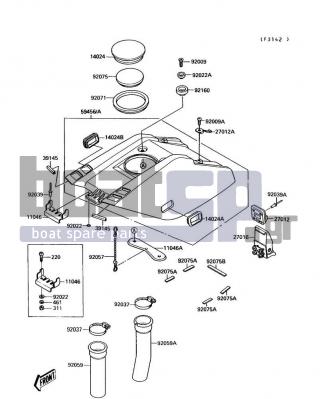 KAWASAKI - 650 SX 1989 - Engine/Transmission - Engine Hood