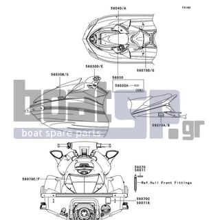 KAWASAKI - ULTRA 260LX 2010 - Frame - Labels - 56070-3989 - LABEL-WARNING,IMPORTANT SAFETY