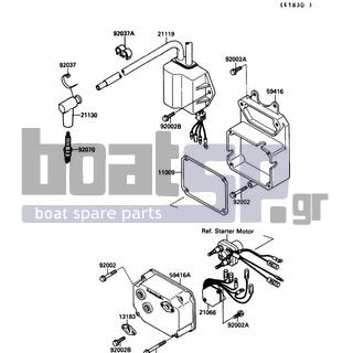 KAWASAKI - 650 SX 1989 - Frame - Ignition System - 92070-3701 - PLUG-SPARK,BR7ES(NGK)