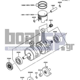 KAWASAKI - JET MATE 1989 - Engine/Transmission - Crankshaft/Piston(s) - 13024-3701 - RING-SET-PISTON LL,O/S,1.00