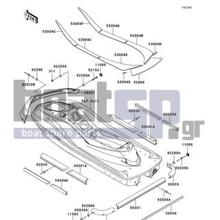 KAWASAKI - ULTRA 260LX 2010 - Body Parts - Pads - 53004-3915 - MAT,RR,LH